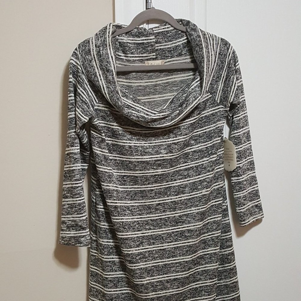 NWT Altar'd State Gray Stripe Cowl Neck Dress